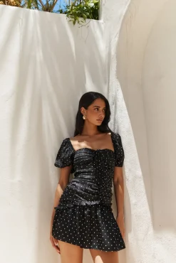 Vacation Dresses|Brunch Dresses>Hello Molly Expression Of Love Mini Dress Black