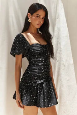 Vacation Dresses|Brunch Dresses>Hello Molly Expression Of Love Mini Dress Black
