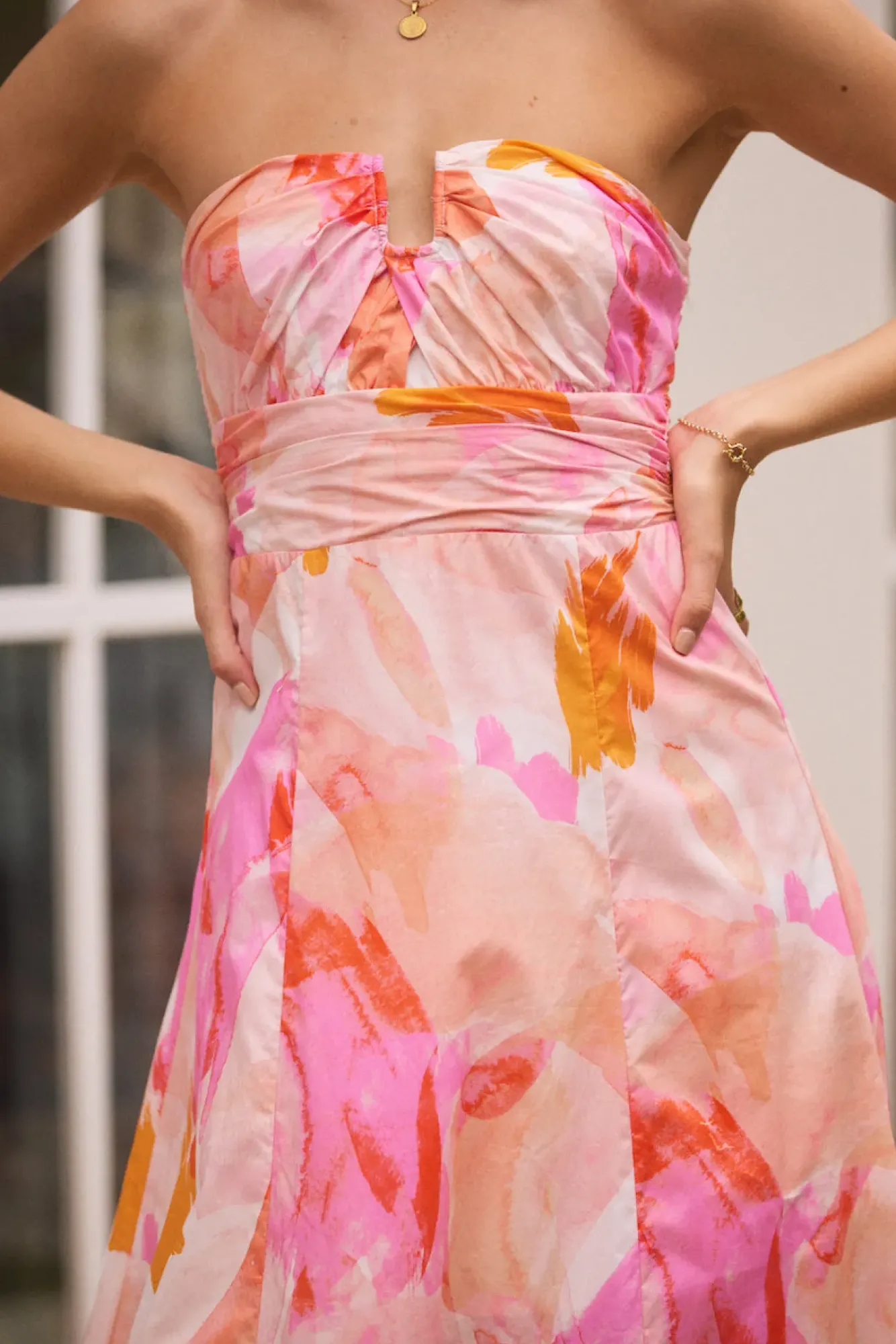Wedding Guest Dresses|Cocktail Dresses>Hello Molly Fairy Floss Strapless Maxi Dress Pink