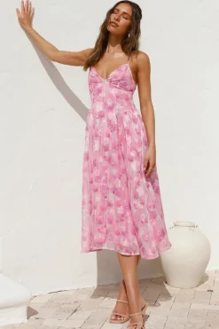 Bump Friendly|Brunch Dresses>Hello Molly Fairytale Daydreams Midi Dress Pink