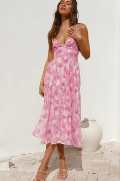 Bump Friendly|Brunch Dresses>Hello Molly Fairytale Daydreams Midi Dress Pink