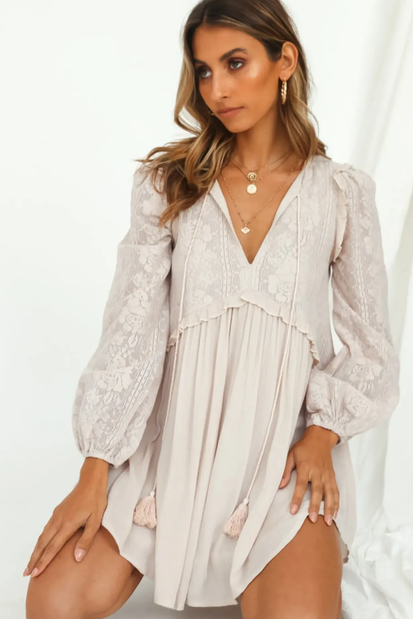 Spring Break Dresses|Bump Friendly>Hello Molly Fancy Evening Dress Nude