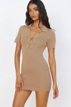Vacation Dresses|Spring Break Dresses>Hello Molly Feel Good Moments Mini Dress Brown
