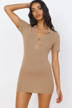 Vacation Dresses|Spring Break Dresses>Hello Molly Feel Good Moments Mini Dress Brown