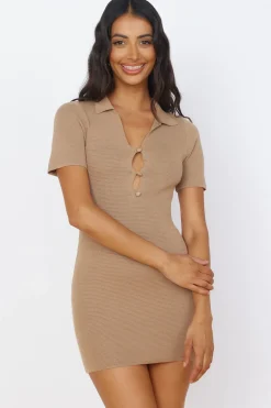 Vacation Dresses|Spring Break Dresses>Hello Molly Feel Good Moments Mini Dress Brown