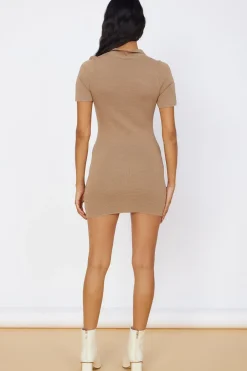 Vacation Dresses|Spring Break Dresses>Hello Molly Feel Good Moments Mini Dress Brown