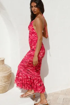 Cocktail Dresses|Summer Dresses>Hello Molly Feeling Joy Midi Dress Red