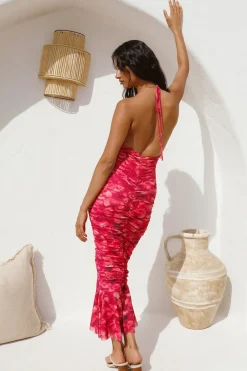 Cocktail Dresses|Summer Dresses>Hello Molly Feeling Joy Midi Dress Red