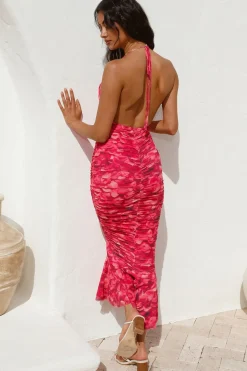 Cocktail Dresses|Summer Dresses>Hello Molly Feeling Joy Midi Dress Red