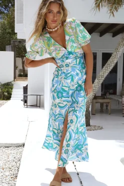 Vacation Dresses|Brunch Dresses>Hello Molly Field Of Stars Maxi Dress Blue