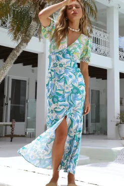 Vacation Dresses|Brunch Dresses>Hello Molly Field Of Stars Maxi Dress Blue