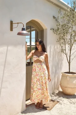 Brunch Dresses|Casual Dresses>Hello Molly Field Wanderer Strapless Maxi Dress Yellow