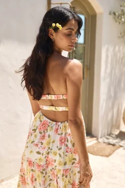 Brunch Dresses|Casual Dresses>Hello Molly Field Wanderer Strapless Maxi Dress Yellow