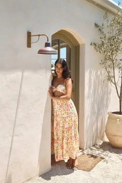 Brunch Dresses|Casual Dresses>Hello Molly Field Wanderer Strapless Maxi Dress Yellow