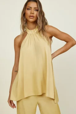 Cropped|Two-Piece Pants Set>Hello Molly Figured Out Set Yellow