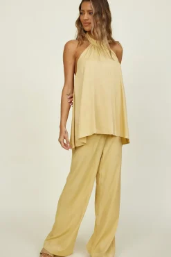 Cropped|Two-Piece Pants Set>Hello Molly Figured Out Set Yellow