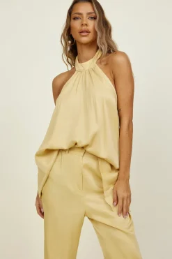 Cropped|Two-Piece Pants Set>Hello Molly Figured Out Set Yellow