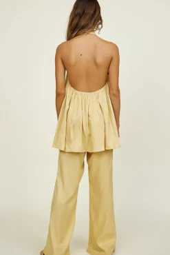 Cropped|Two-Piece Pants Set>Hello Molly Figured Out Set Yellow