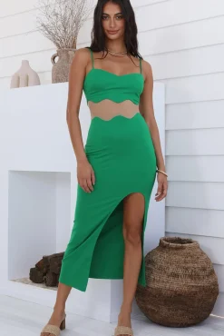 Cocktail Dresses|Maxi Dresses>Hello Molly Find The Words Maxi Dress Green