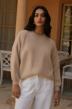 Jumpers|Long Sleeve>Hello Molly Fior Nights Jumper Mocha