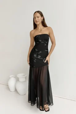 Wedding Guest Dresses|Bridesmaid Dresses>Hello Molly First Class Feelings Strapless Maxi Dress Black