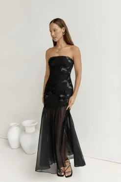 Wedding Guest Dresses|Bridesmaid Dresses>Hello Molly First Class Feelings Strapless Maxi Dress Black