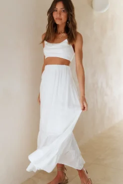 Cropped>Hello Molly Fixed Focus Crop Top White
