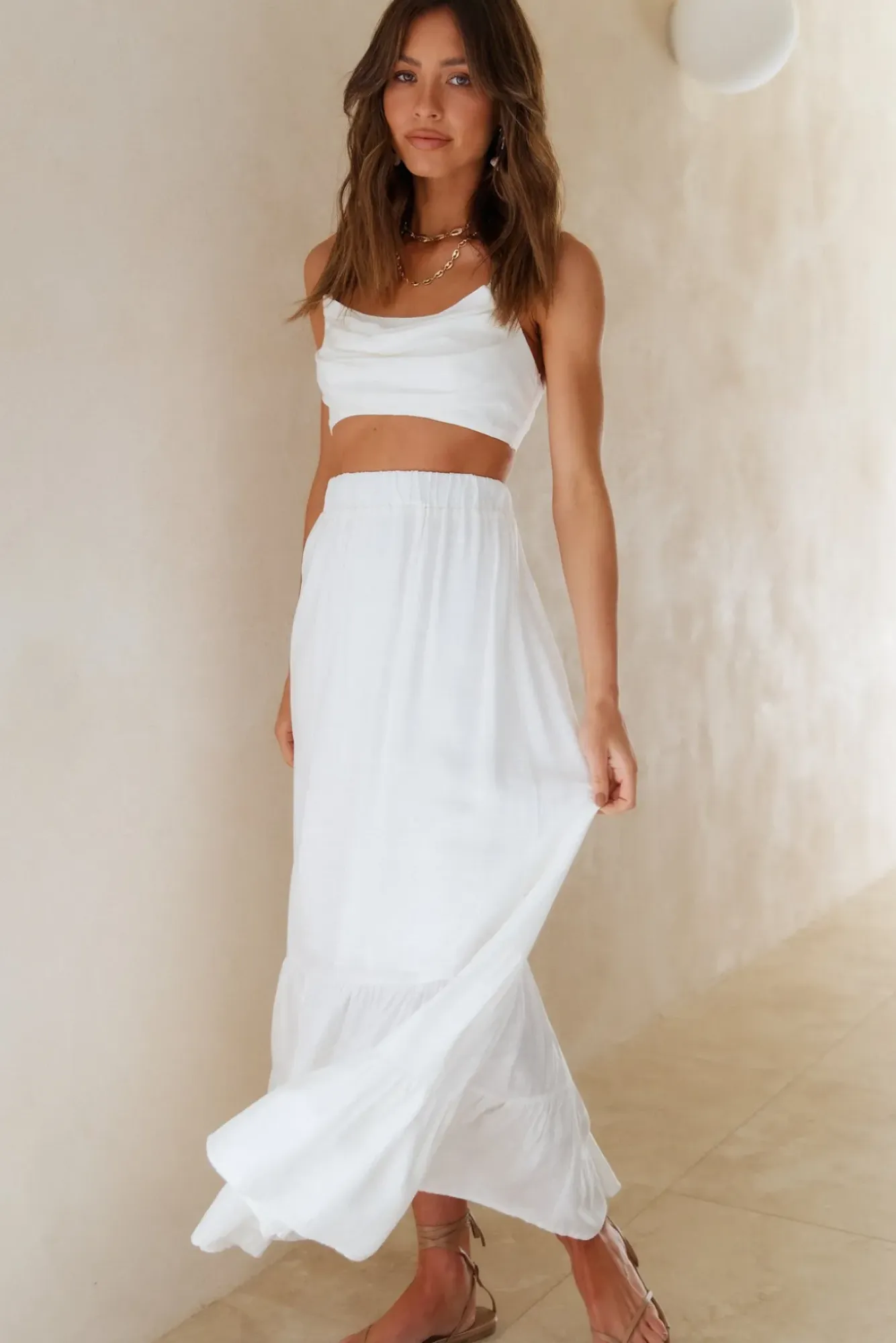 Cropped>Hello Molly Fixed Focus Crop Top White