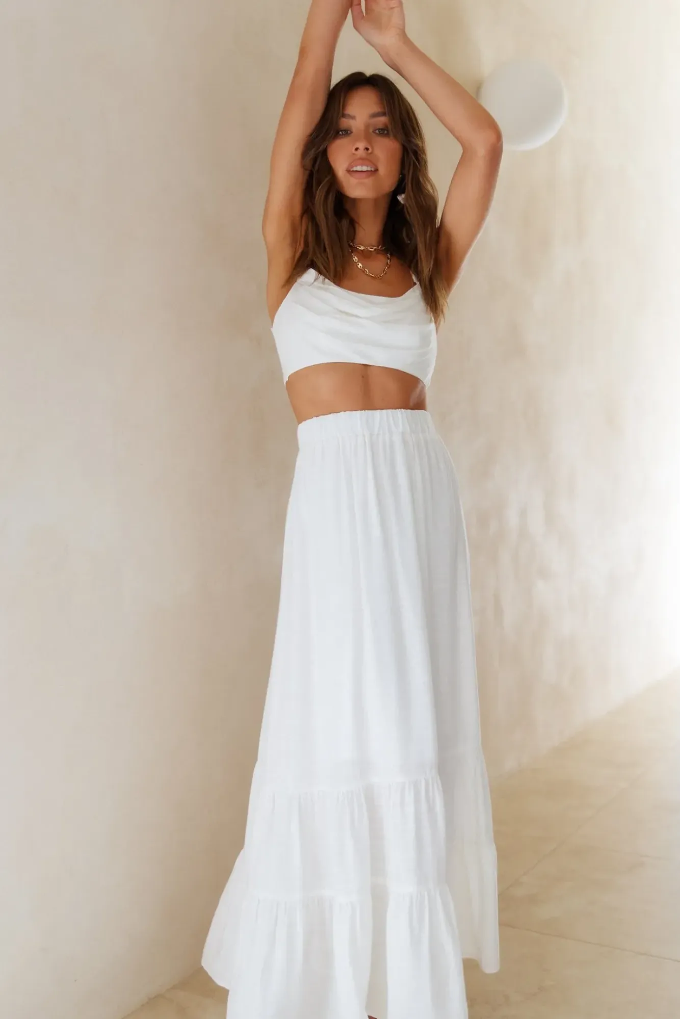 Cropped>Hello Molly Fixed Focus Crop Top White