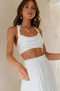 Cropped>Hello Molly Fixed Focus Crop Top White