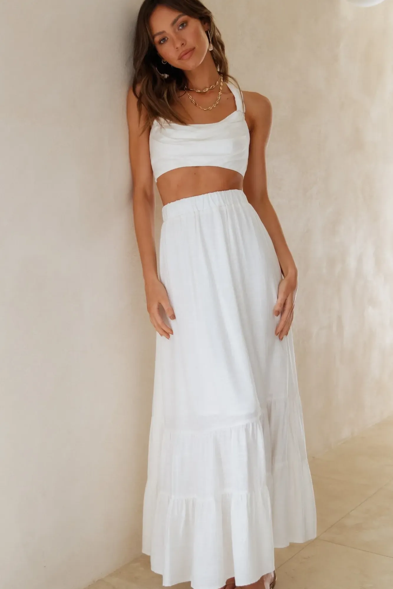 Cropped>Hello Molly Fixed Focus Crop Top White