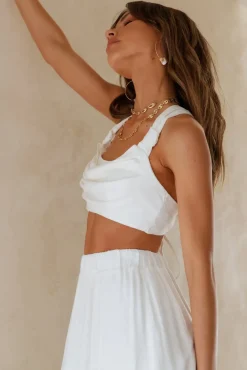 Cropped>Hello Molly Fixed Focus Crop Top White