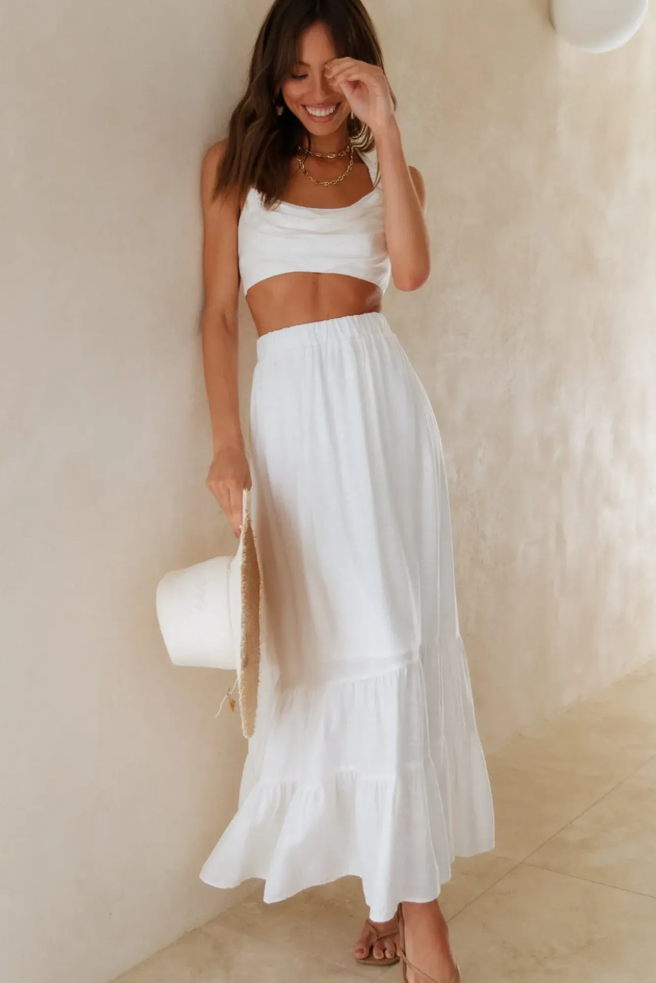 Cropped>Hello Molly Fixed Focus Crop Top White