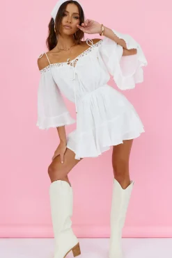 Rompers>Hello Molly Floating Above Romper White