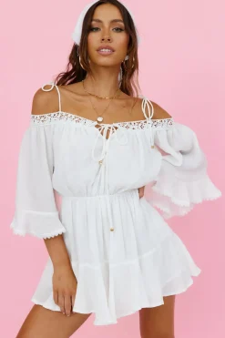 Rompers>Hello Molly Floating Above Romper White