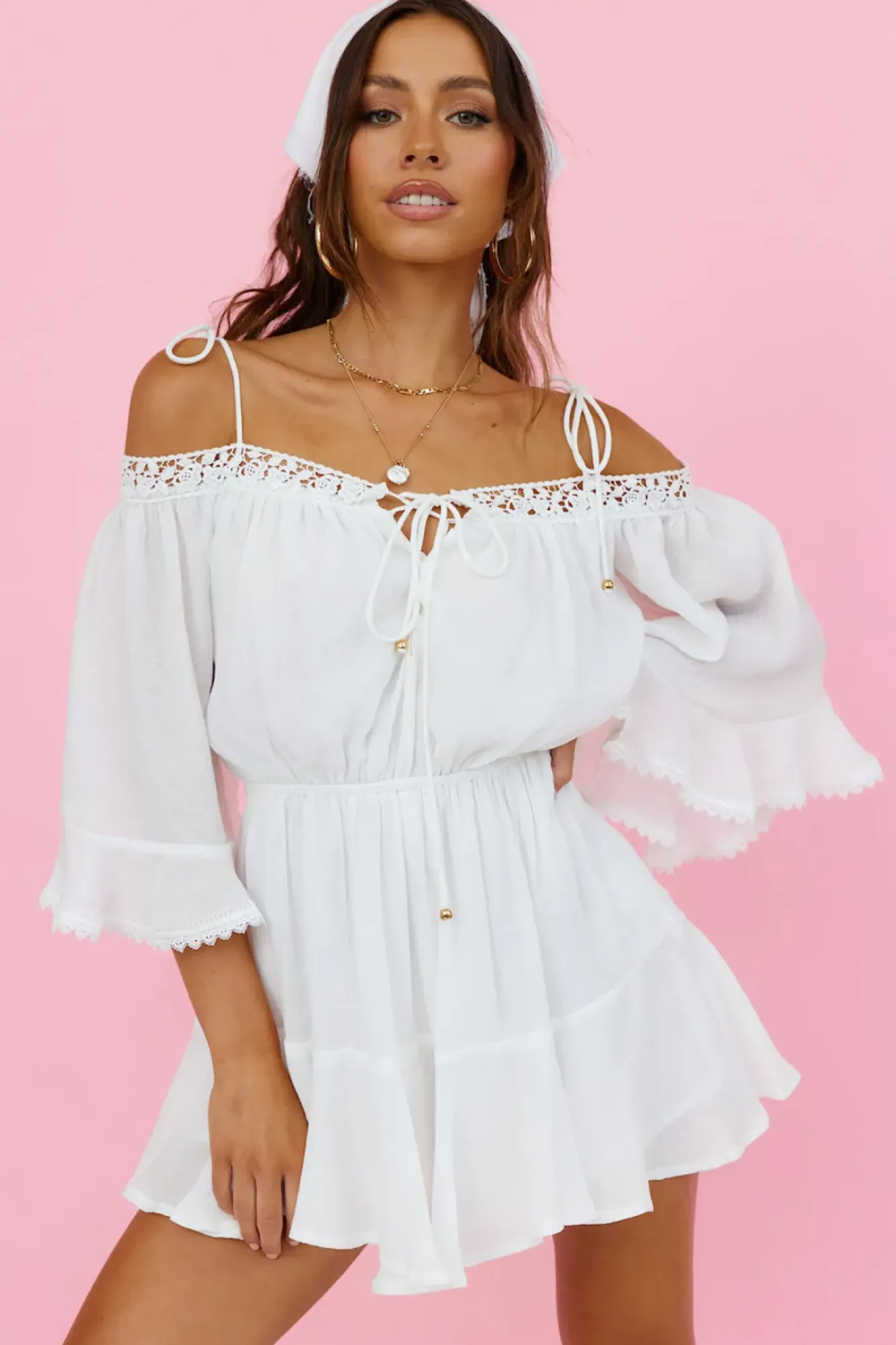 Rompers>Hello Molly Floating Above Romper White