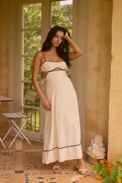 Wedding Guest Dresses|Vacation Dresses>Hello Molly Floating Orchid Maxi Dress White