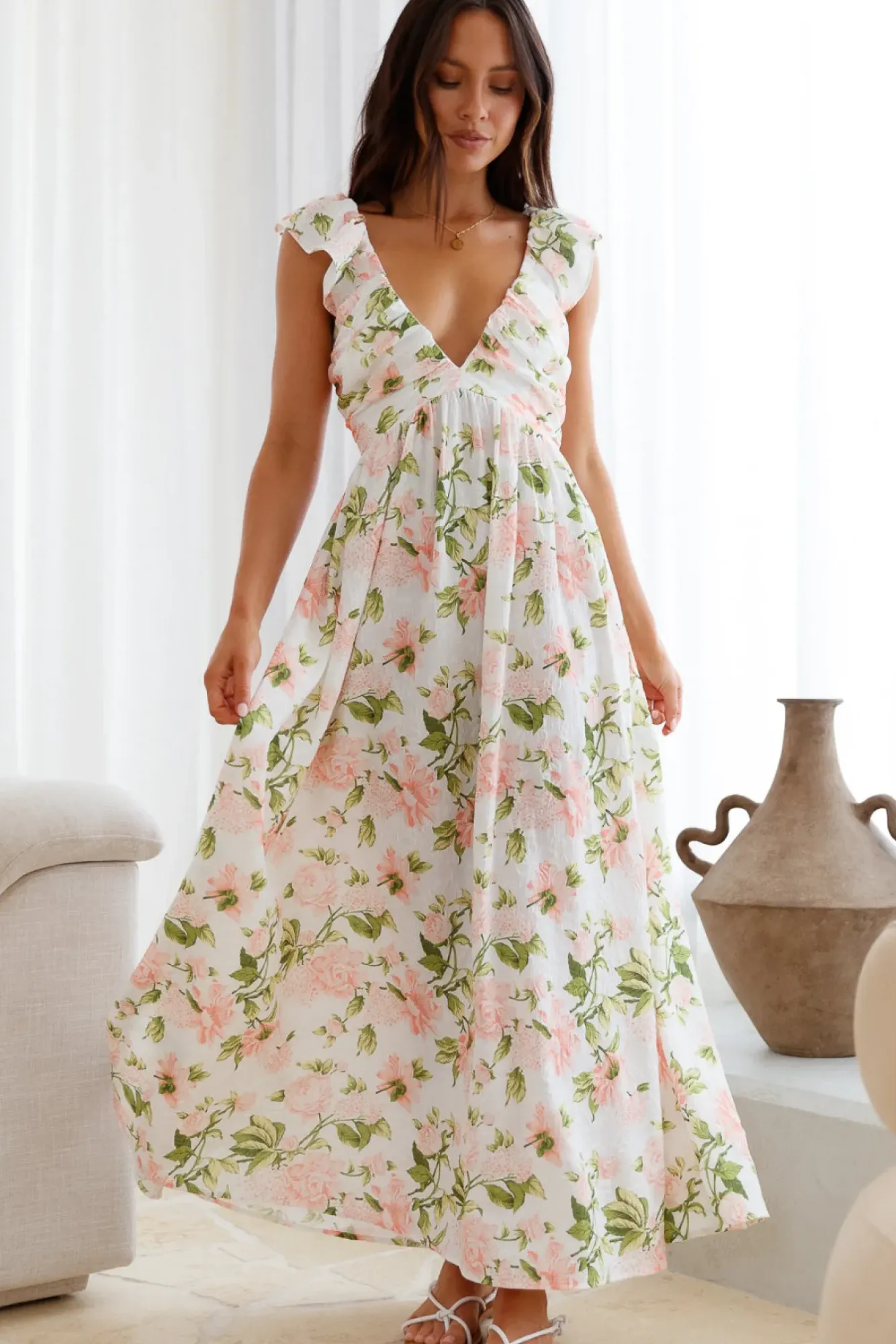 Cocktail Dresses|Vacation Dresses>Hello Molly Floral Cascade Maxi Dress