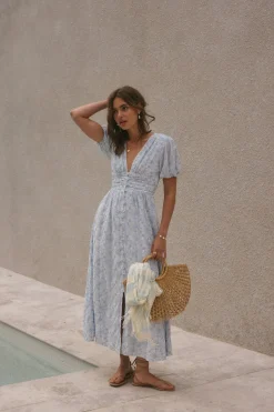Brunch Dresses|Casual Dresses>Hello Molly Floral Dreams Maxi Dress Blue