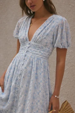 Brunch Dresses|Casual Dresses>Hello Molly Floral Dreams Maxi Dress Blue