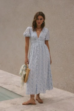 Brunch Dresses|Casual Dresses>Hello Molly Floral Dreams Maxi Dress Blue