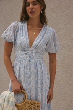 Brunch Dresses|Casual Dresses>Hello Molly Floral Dreams Maxi Dress Blue