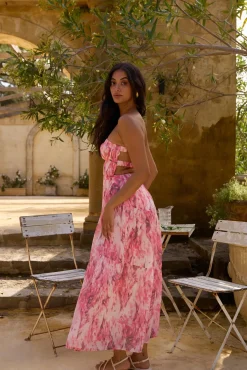 Wedding Guest Dresses|Formal Dresses>Hello Molly Floral Dreams Strapless Maxi Dress Pink
