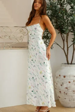 Cocktail Dresses|Date Night Dresses>Hello Molly Floral Fairy Maxi Dress White