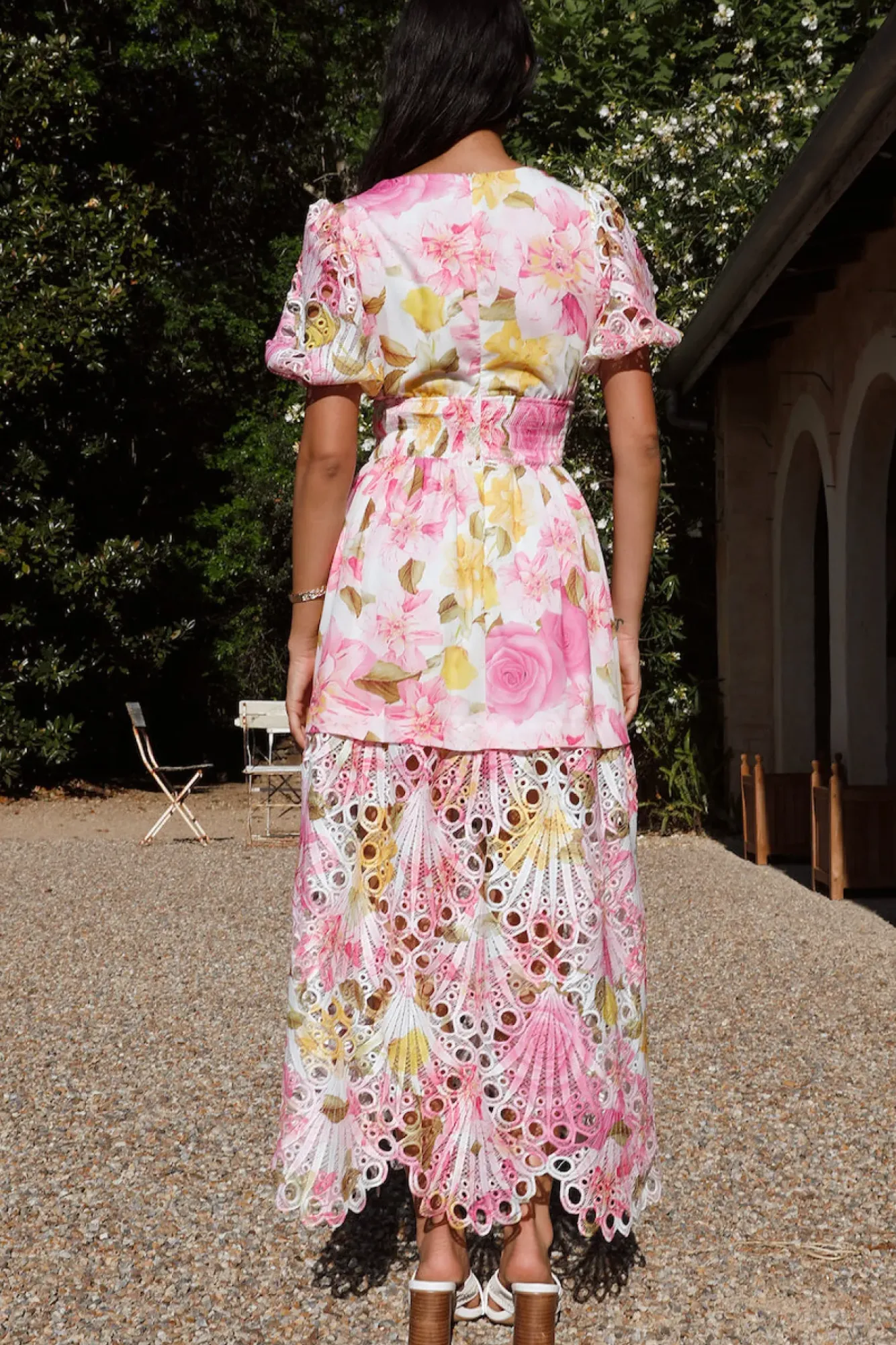 Cocktail Dresses|Brunch Dresses>Hello Molly Floral Skies Maxi Dress Pink
