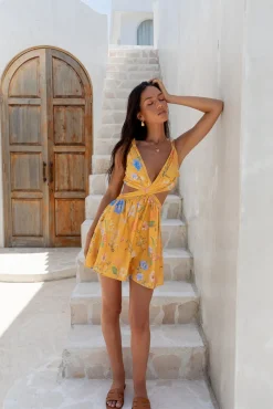 Vacation Dresses|Casual Dresses>Hello Molly Florence Mini Dress Yellow