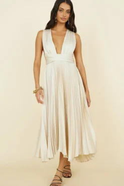 Wedding Guest Dresses|Formal Dresses>Hello Molly Florentina Midi Dress Champagne
