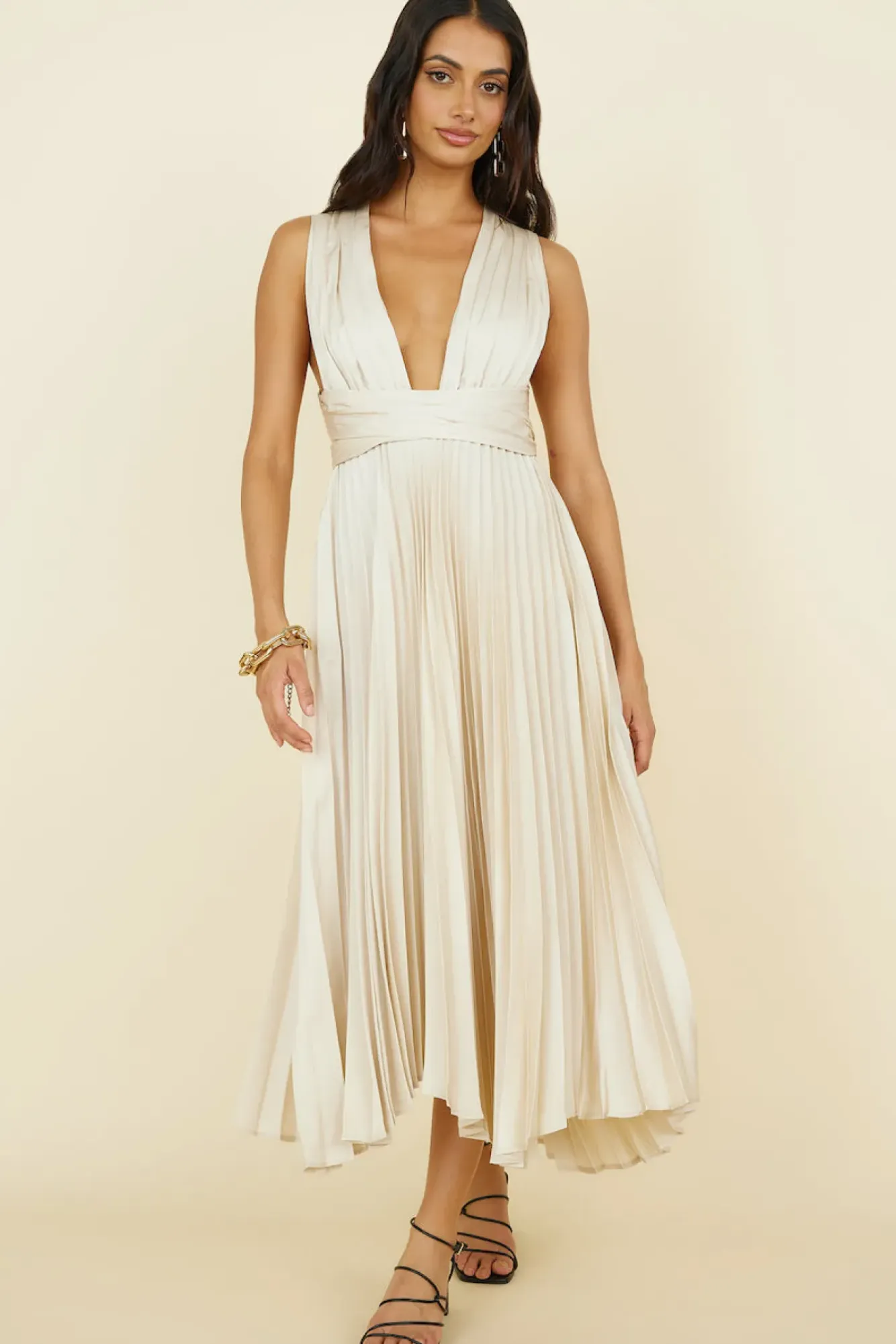 Wedding Guest Dresses|Formal Dresses>Hello Molly Florentina Midi Dress Champagne