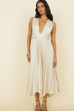 Wedding Guest Dresses|Formal Dresses>Hello Molly Florentina Midi Dress Champagne