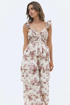 Wedding Guest Dresses|Formal Dresses>SOFIE THE LABEL Florienne Tiered Midi Dress Mauve